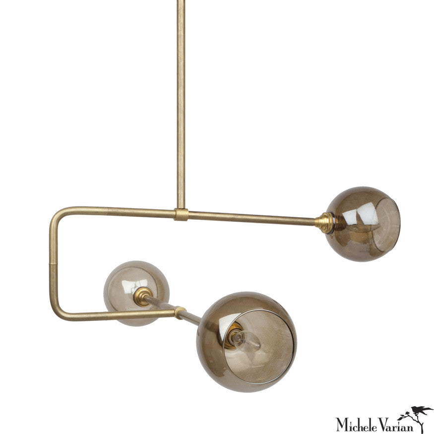 brass triple pendant light