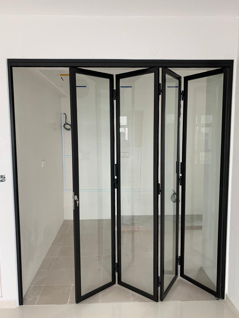 Gd001 Bi Fold Glass Doors With Mild Steel Frame Metal And Aluminium Fabrication