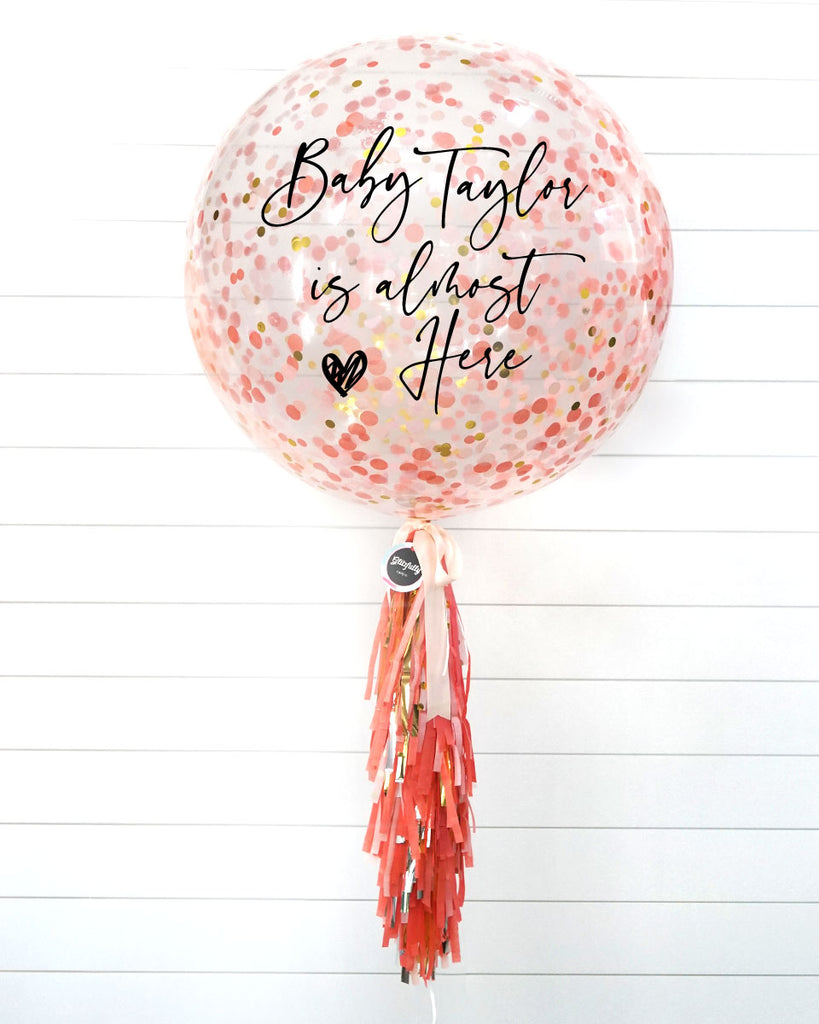 Red Confetti Latex Balloon with Tassel Tail