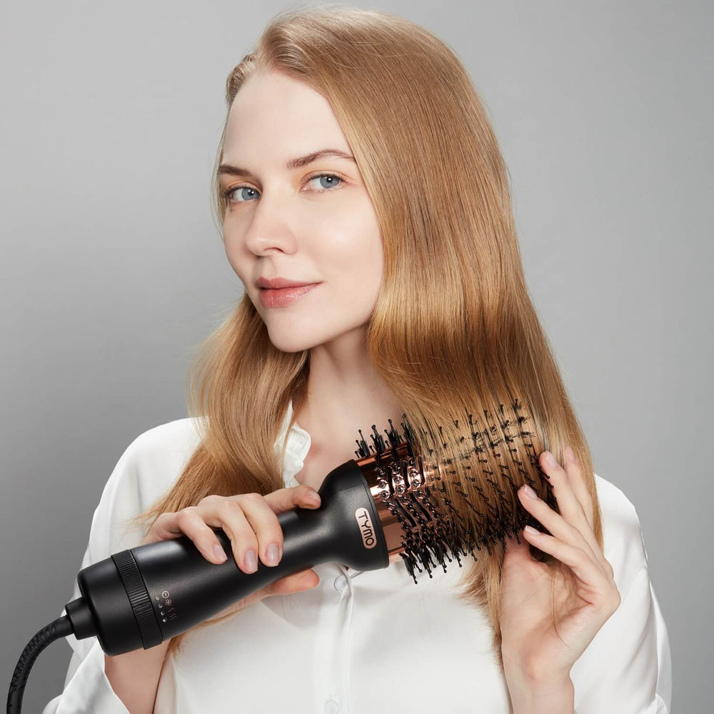 Choaba One Step Hot Air Brush OneStep Hair Dryer and Volumizer Styler  Professional 2in1 Salon Negative Ion Ceramic Electric Blow Rotating  Straightener and Curly Comb with AntiScald Black Hair Styler Black and