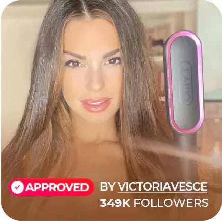 KOL VictoriaVesce highlights her sleek hair styled with the TYMO RING hair straightener comb.