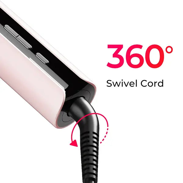 TYMO iONIC PLUS PINK hair styler with 360° swivel cord for easy styling and optimal flexibility.