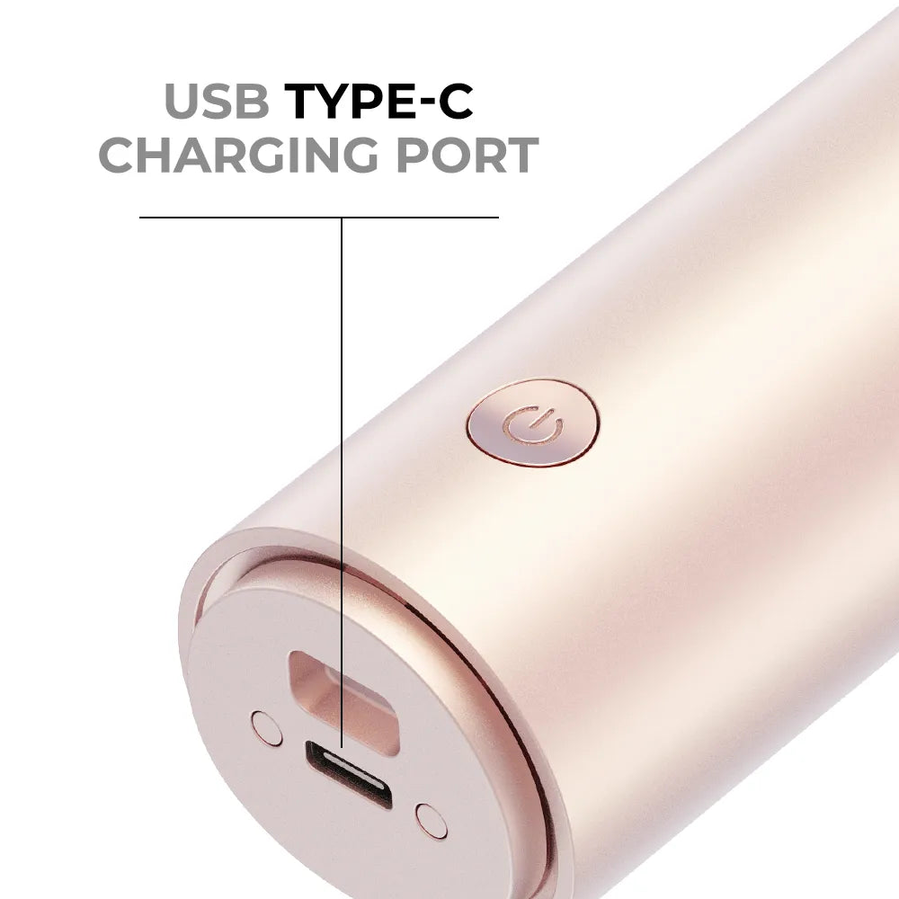 USB Type-C charging port on the TYMO CURLGO automatic cordless curling iron.