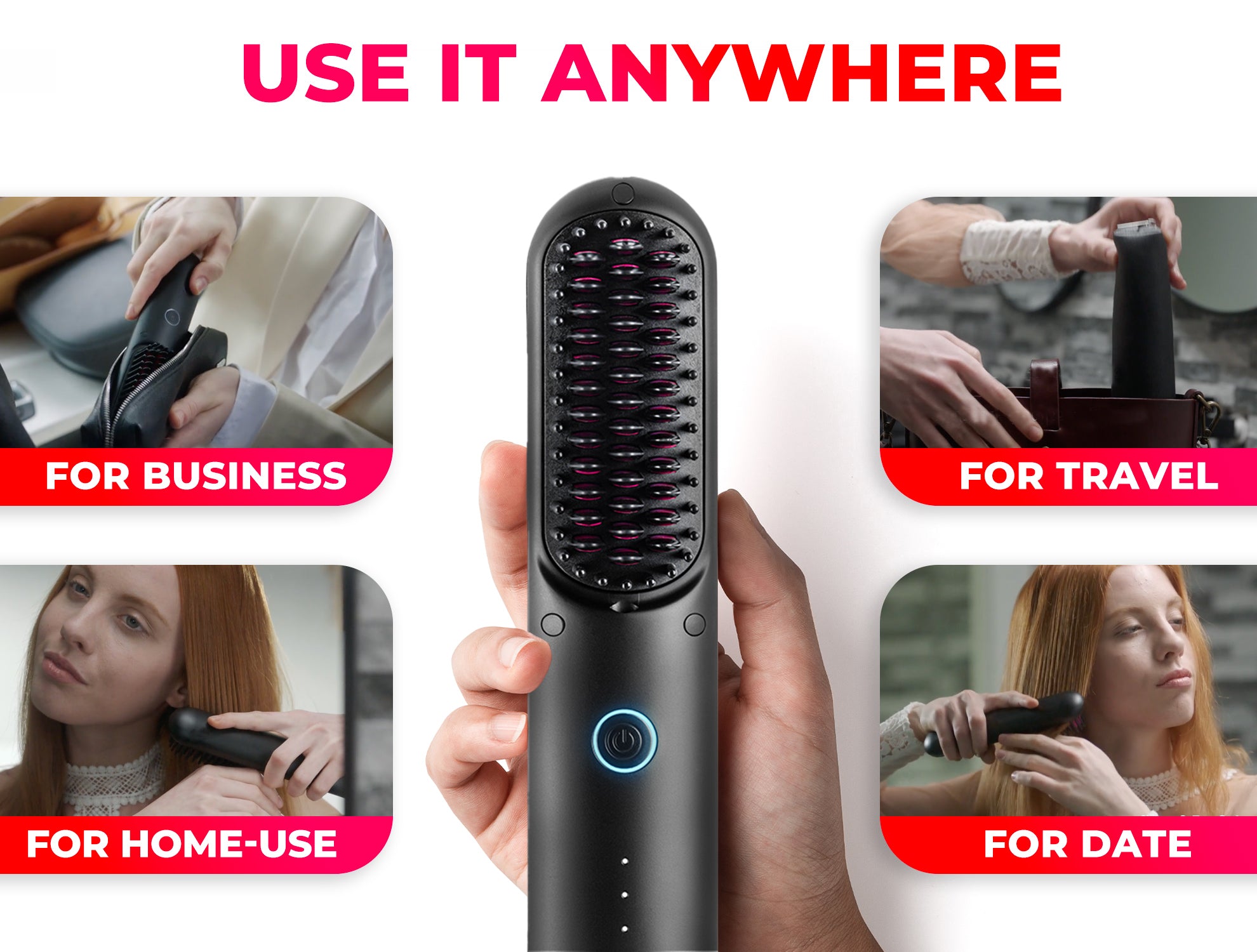 cordless hair straightener brush