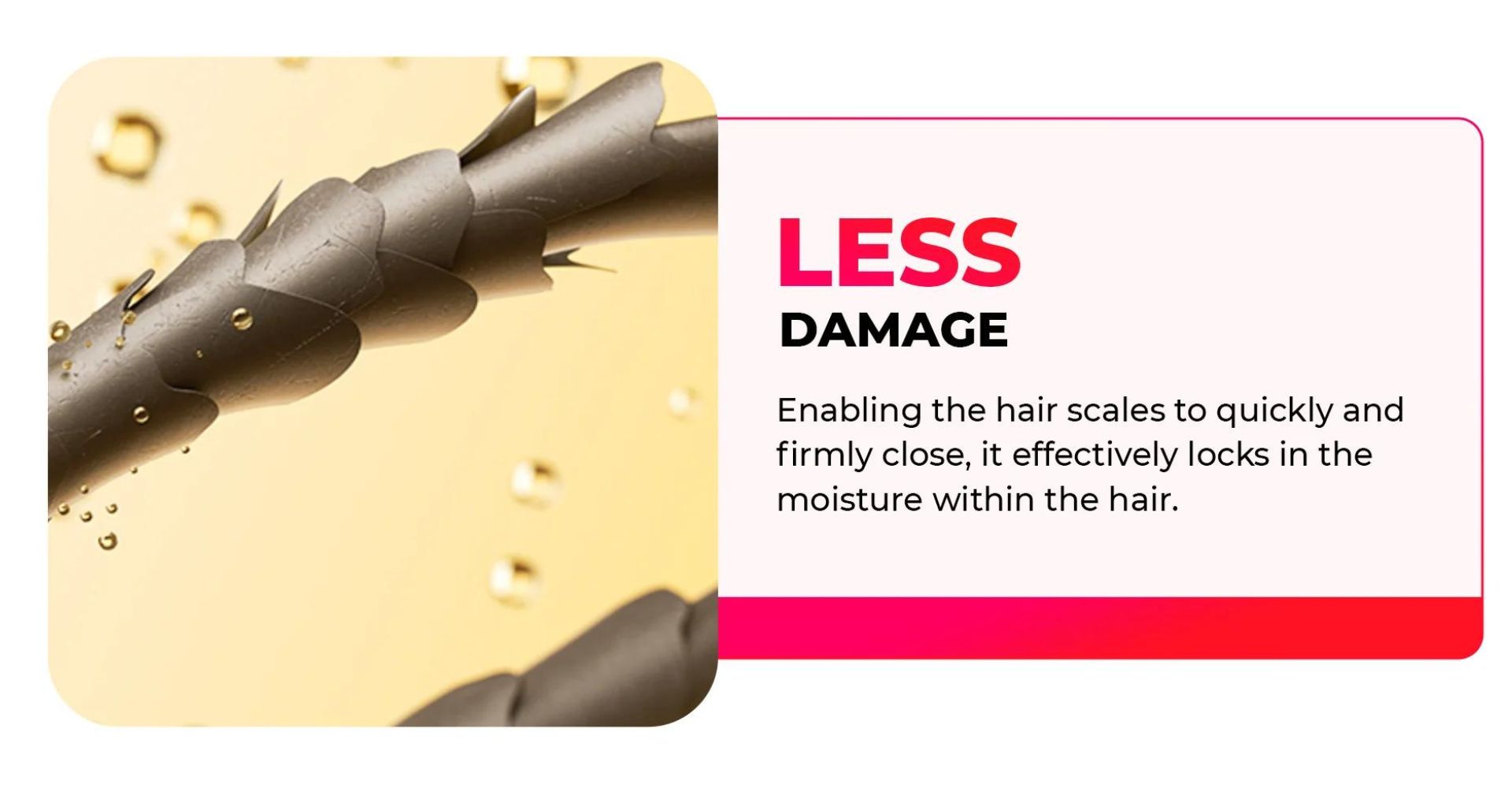 Close-up of TYMO hair straightener's technology showcasing micro-hydration for less hair damage and moisture lock-in.