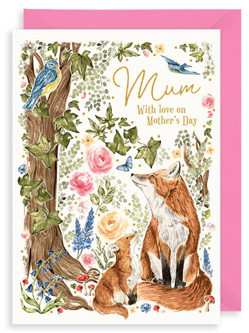 The Art File Mother's Day Card with Foxes on