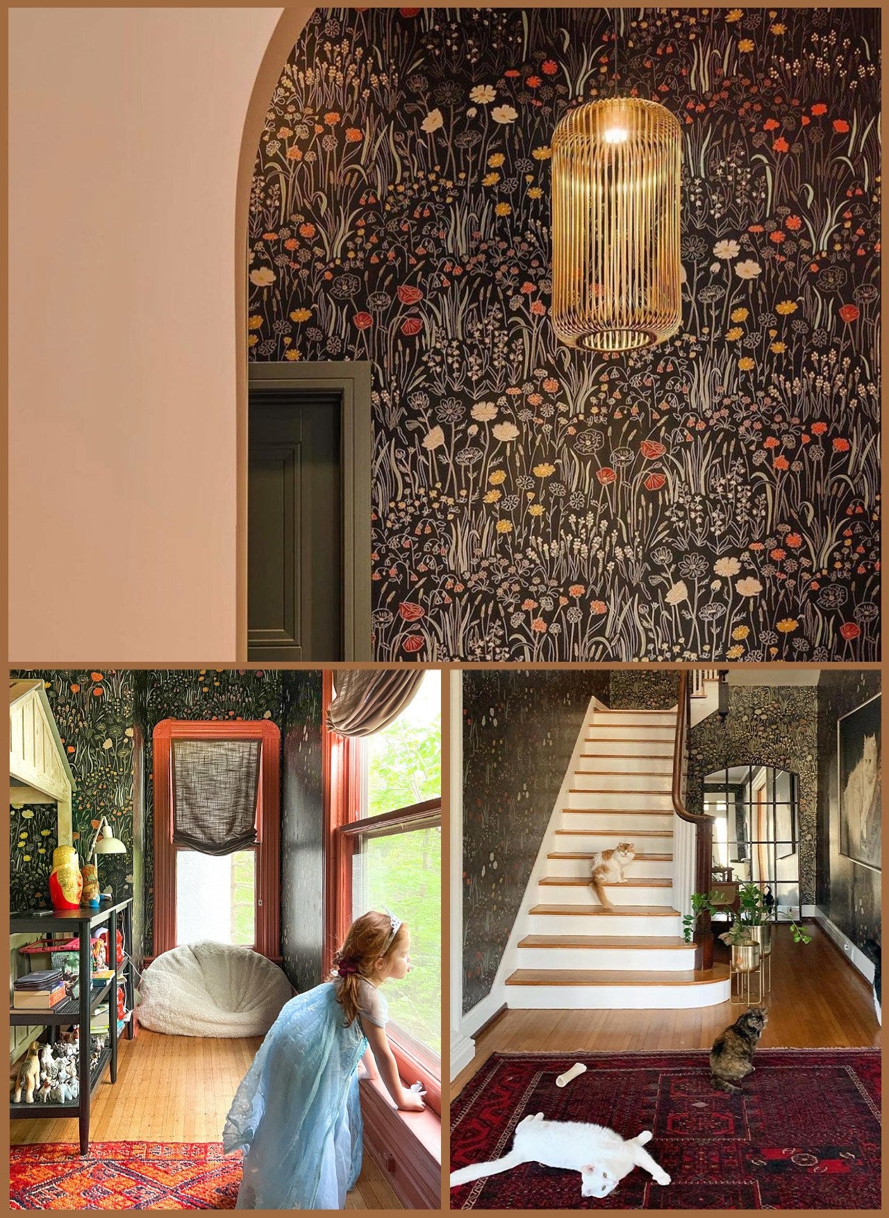 Best of 2022 | Alpine Garden Multi (Ebony) wallpapered rooms | Hygge & West