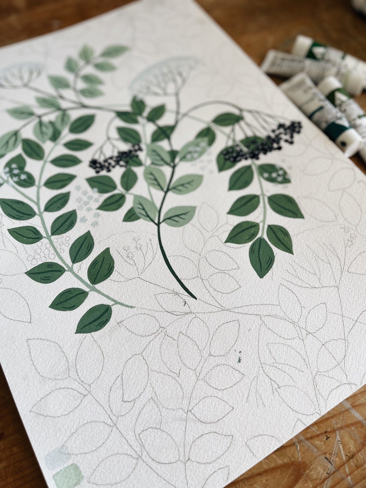 Elder Wallpaper in the making | Robin Pieterse for Hygge & West