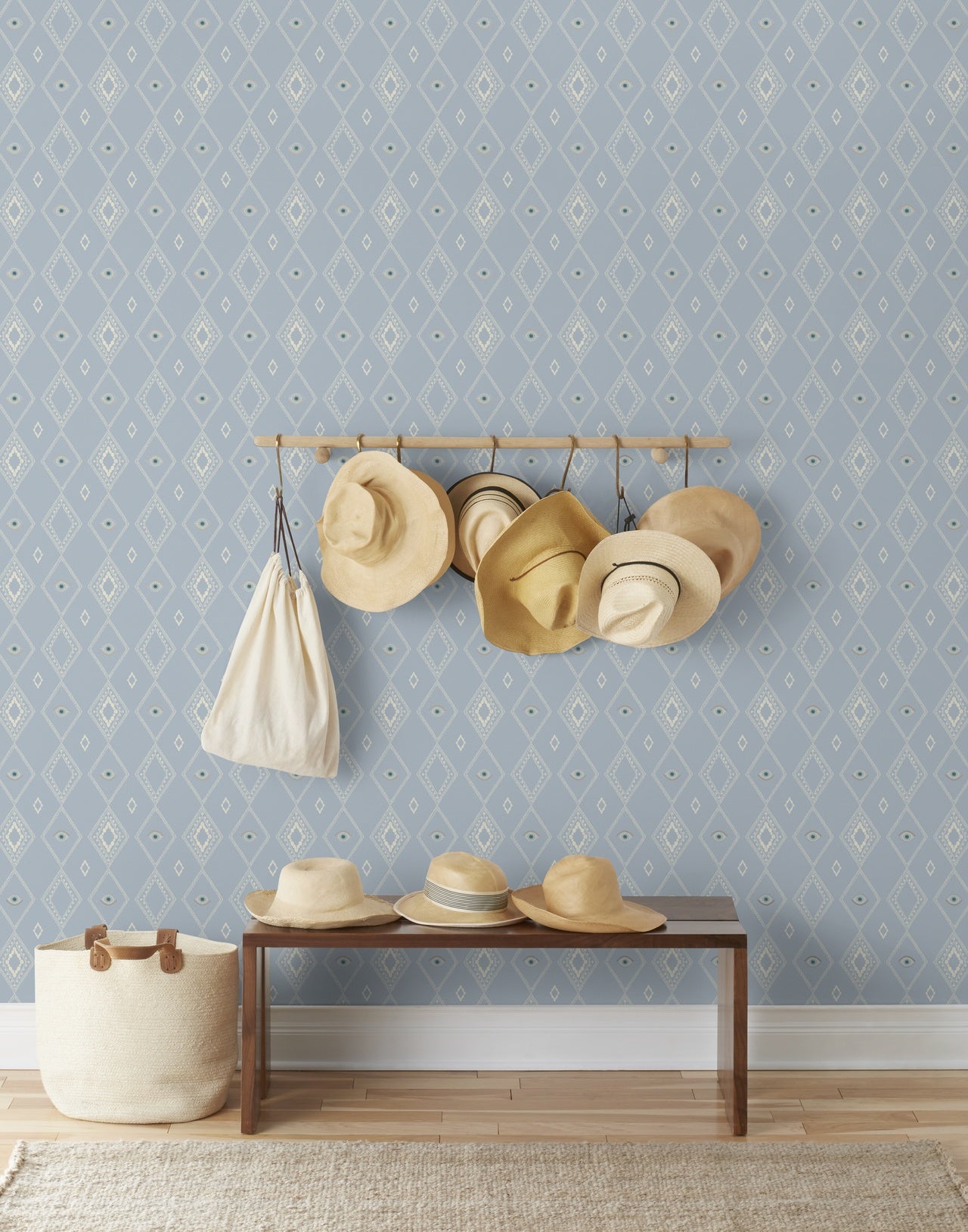 Evil Eye wallpaper in Mist by Coral & Tusk for Hygge & West