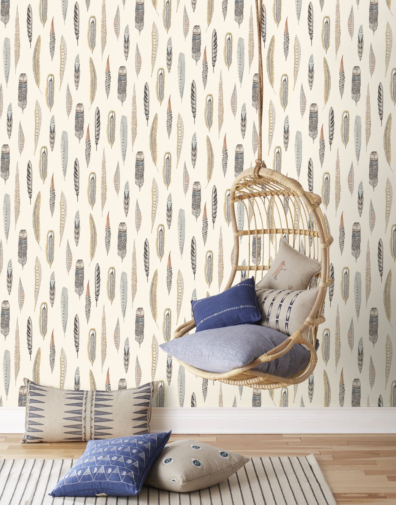 Plumes wallpaper in Natural by Coral & Tusk for Hygge & West