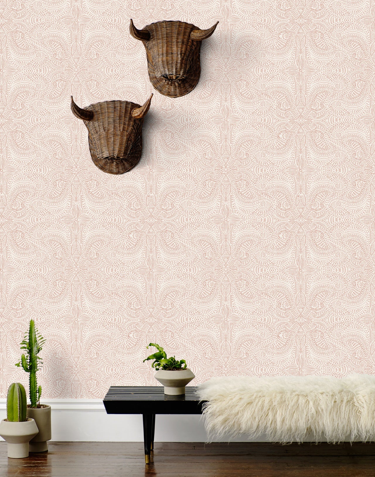 Andanza wallpaper in Blush by Laundry Studio for Hygge & West