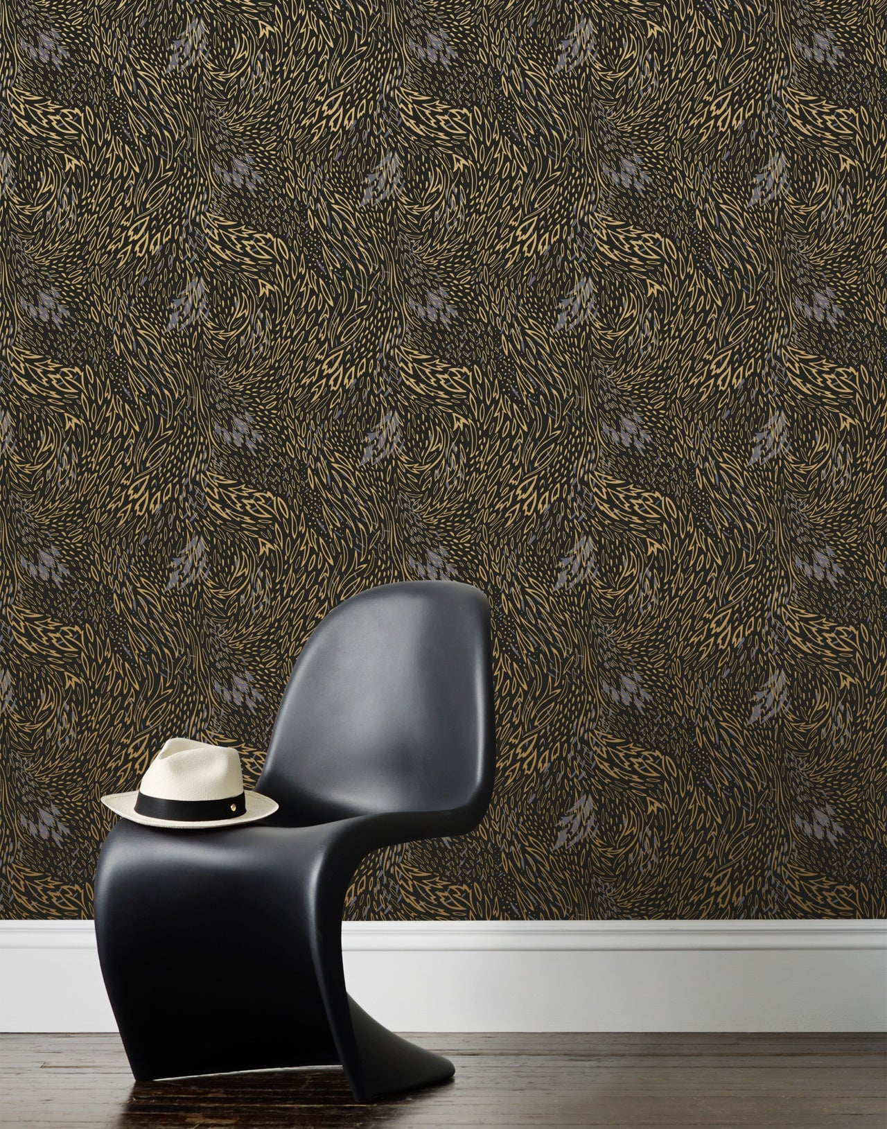 Forest Floor wallpaper in Ebony by Pattern Players for Hygge & West