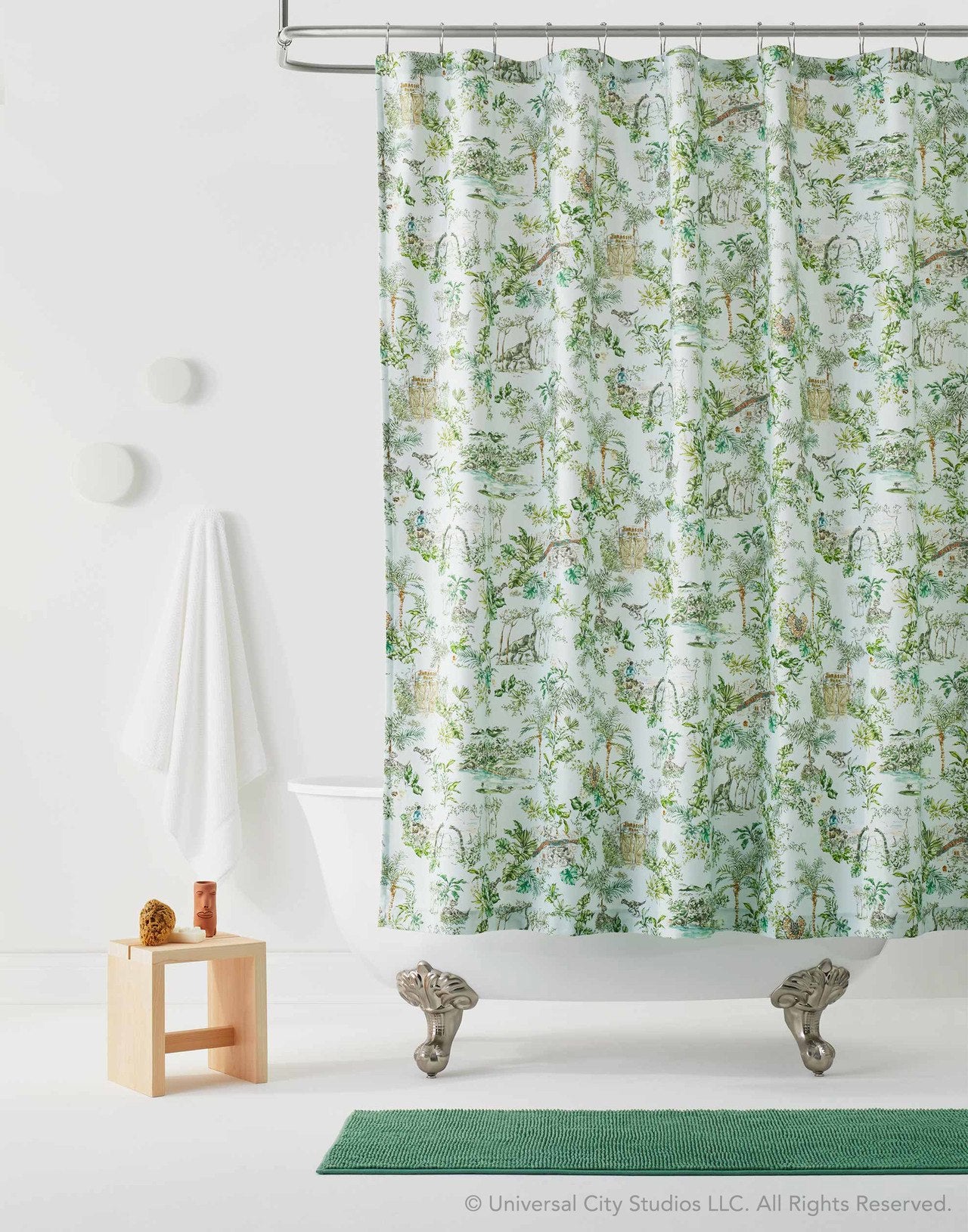 Life Finds a Way shower curtain | Universal x Hygge & West | designed by Rose Jocham