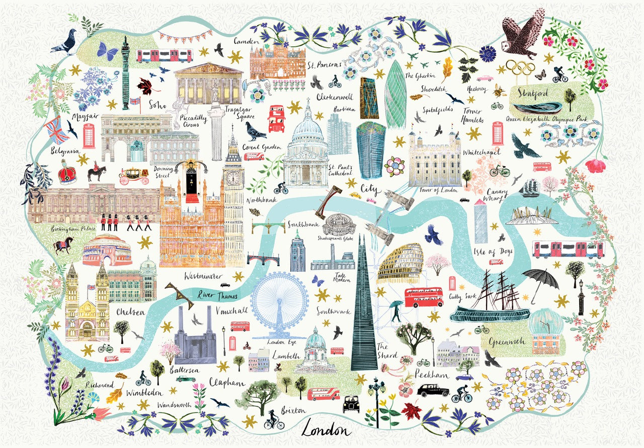 London Map illustrated by Josie Shenoy | Hygge & West