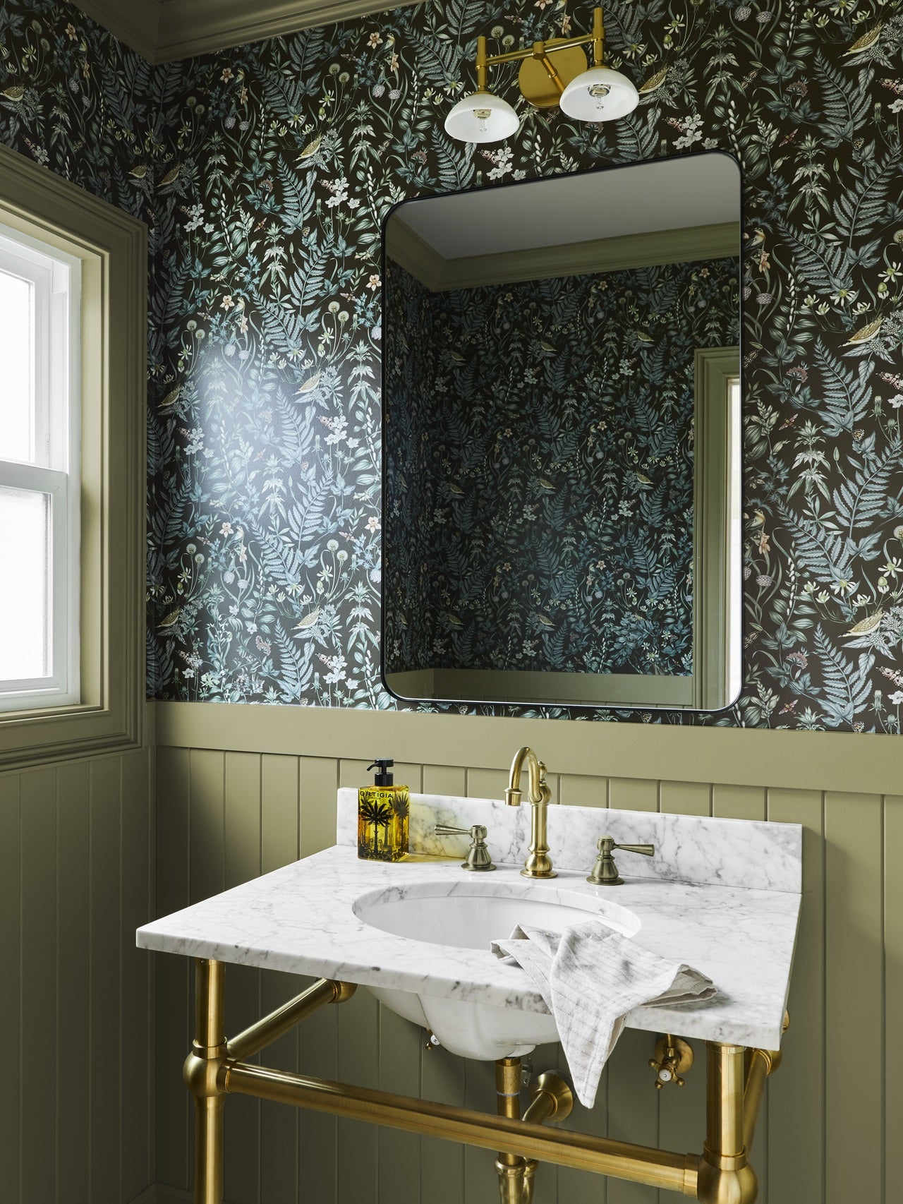 Secret Garden Wallpaper in a bathroom designed by Christine Vroom