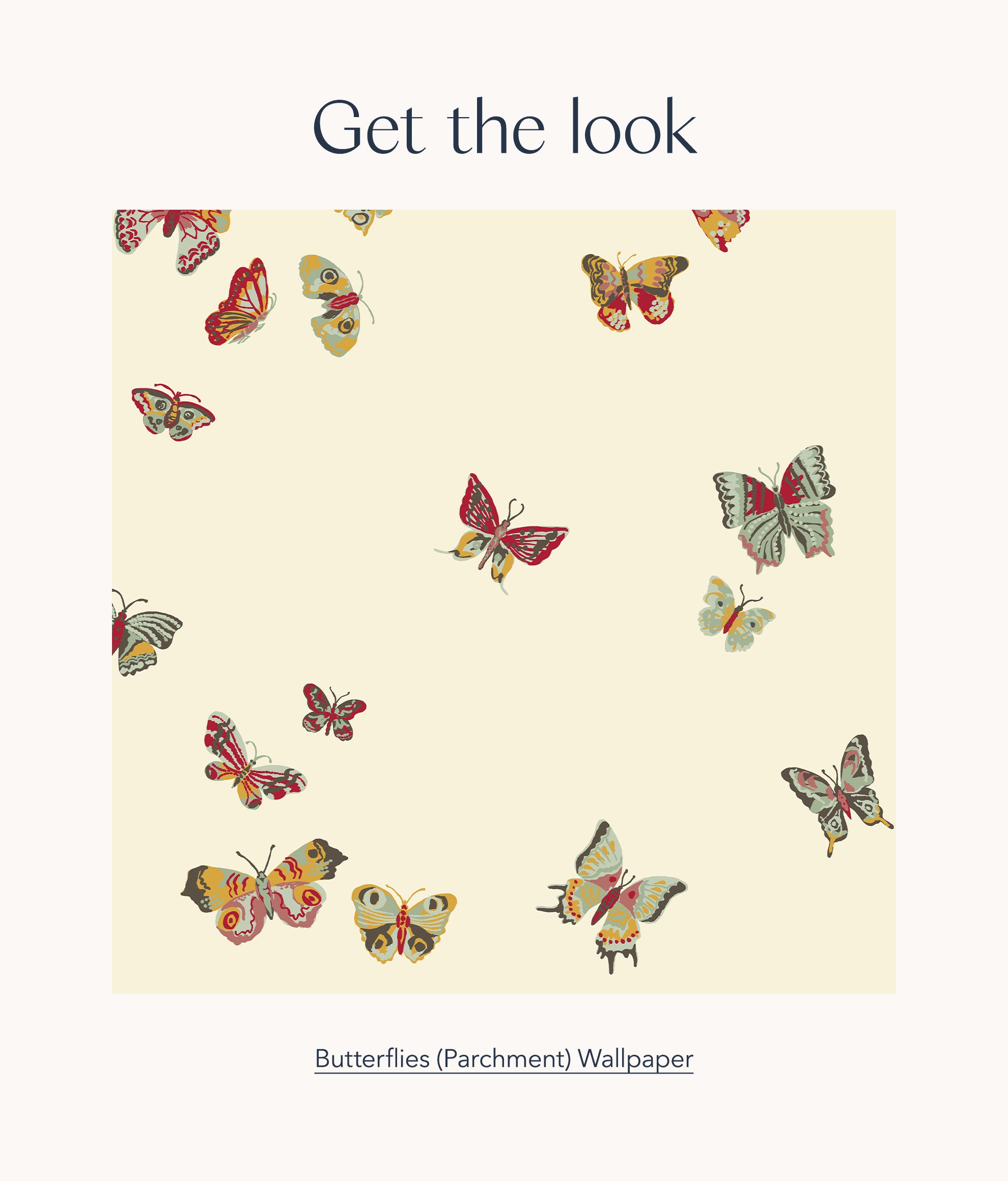Butterflies (Parchment) Wallpaper | Nathalie Lete x Hygge & West