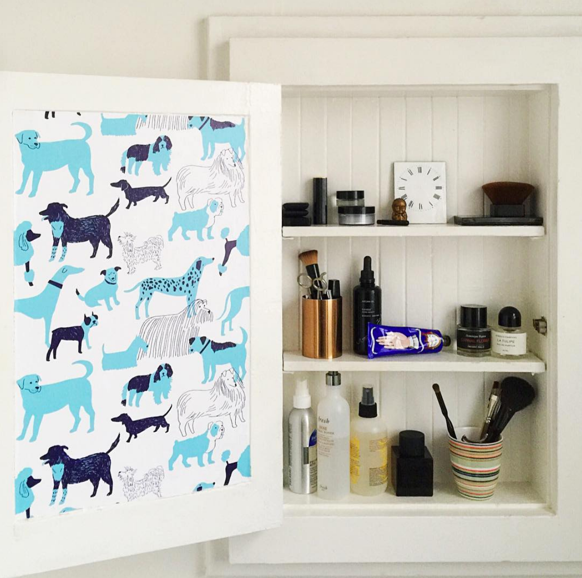 Wallpapered Shelves and Built-ins Roundup | Dog Park (Blue)
