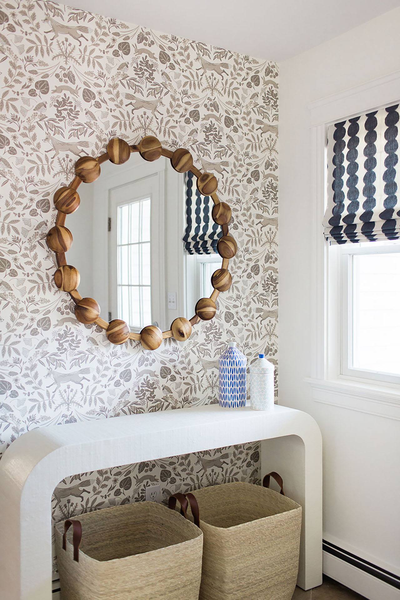 Piedmont (Taupe) wallpapeer | welcoming entryway | designed by Samantha Pappas | Hygge & West