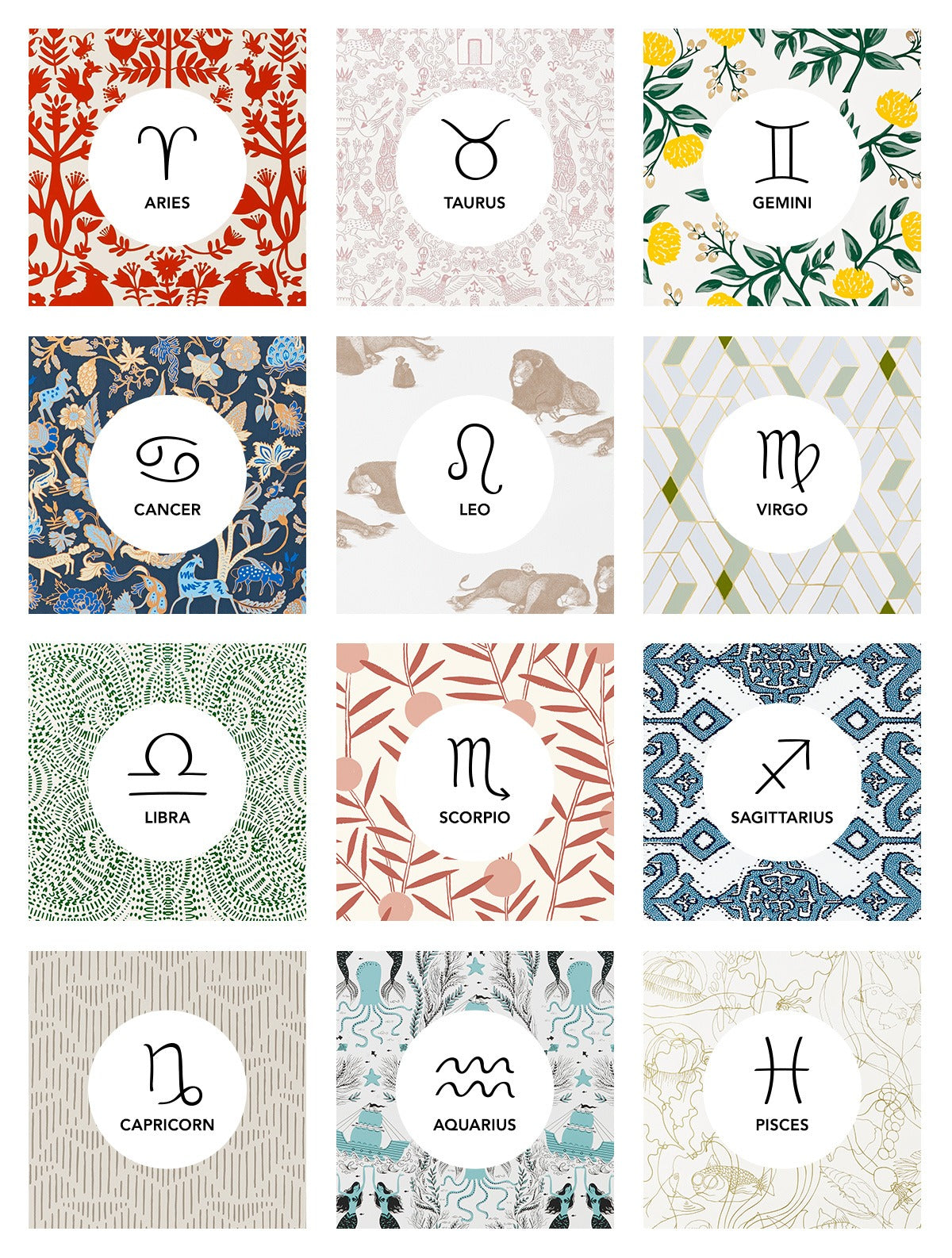 It's Wallpapered in the Stars | Pattern and Zodiac Sign Pairings | Hygge & West