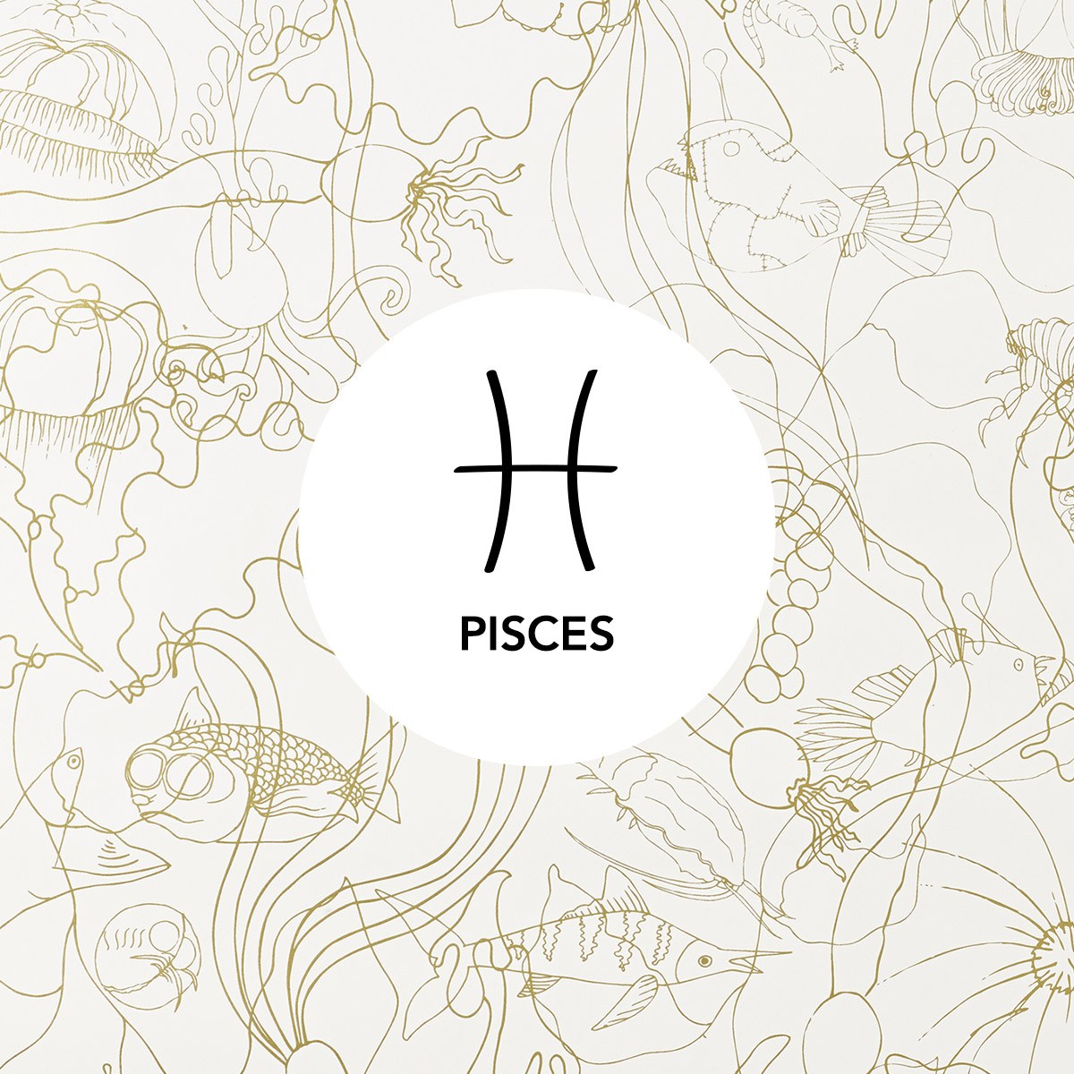 Pisces | Underwater World Gold wallpaper | Pattern People | Hygge & West