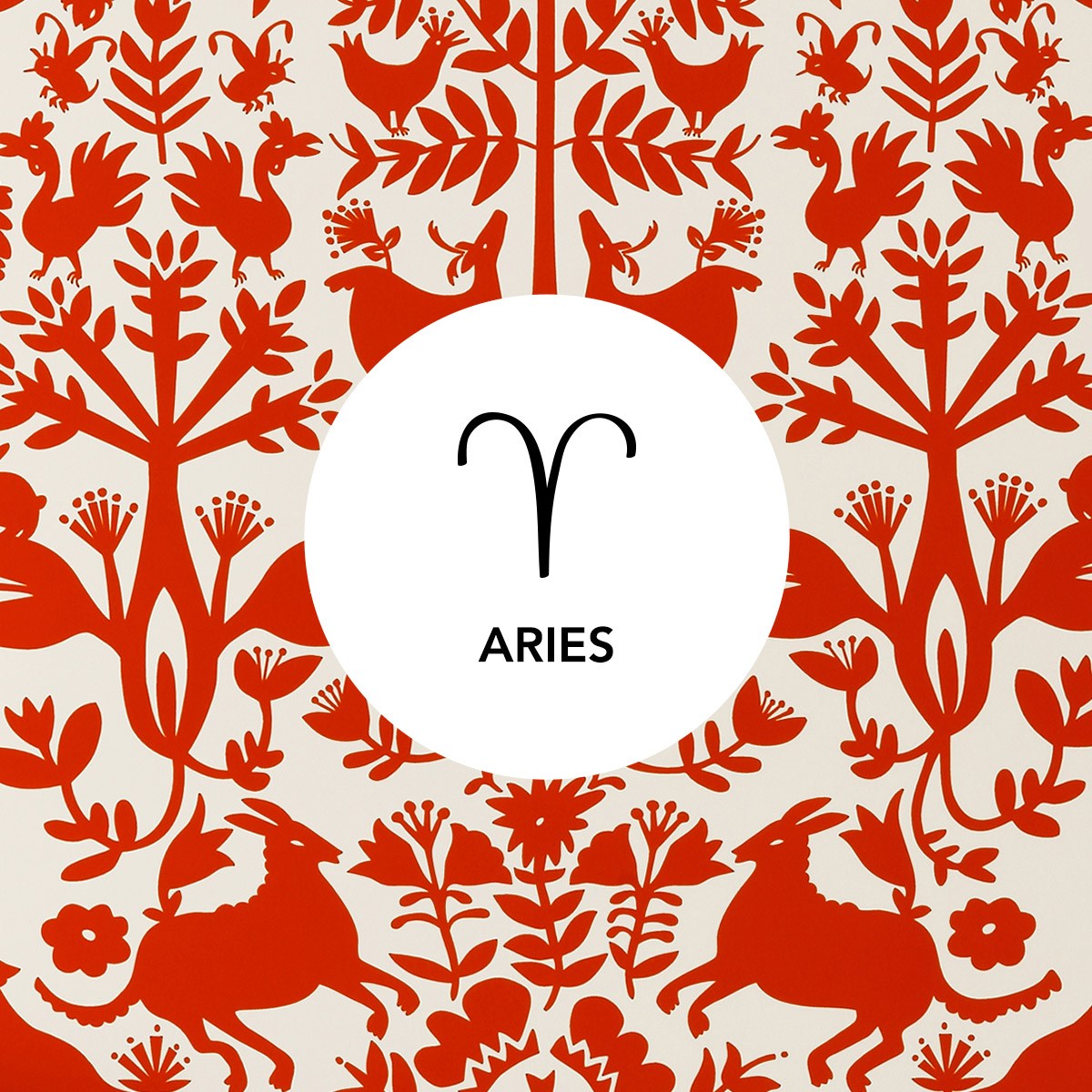 Aries | Otomi Red wallpaper | Emily Isabella | Hygge & West