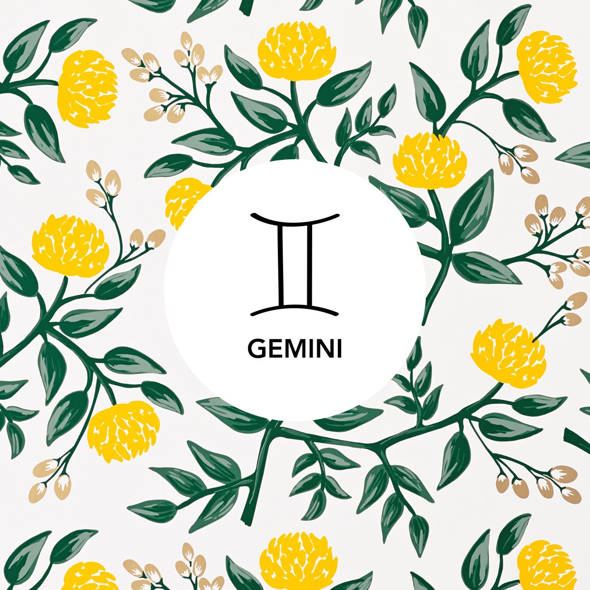 Gemini | Peonies Yellow wallpaper | Rifle Paper Co. | Hygge & West
