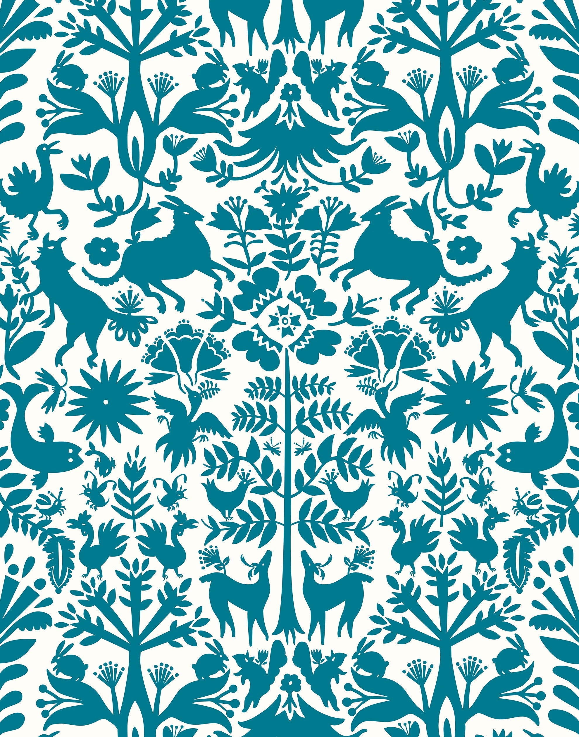 Mexican Otomi Animals  Large Wallpaper  Otomi fabric Wallpaper Otomi