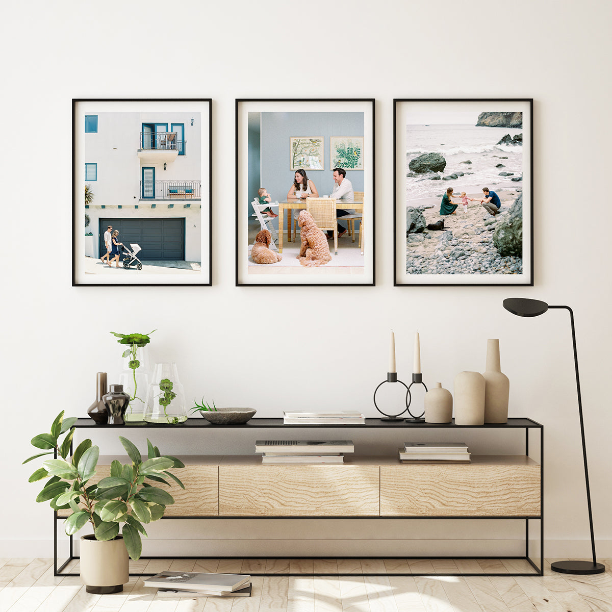 Photo Gallery Wall Idea displaying family memories