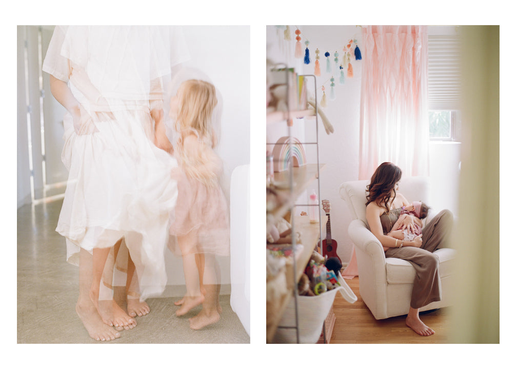 Diptych of Kim Hildebrand's family lifestyle photography