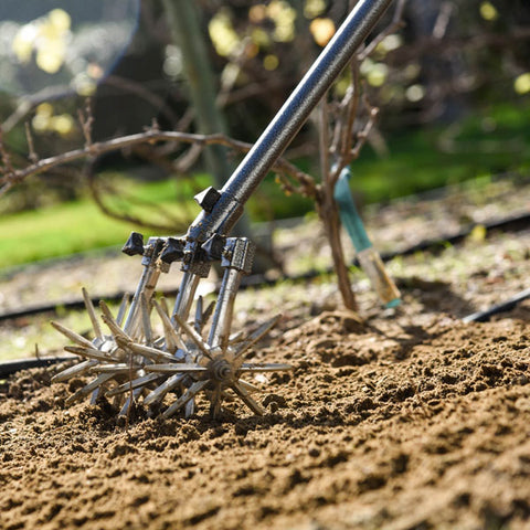 rotary cultivator tilling soil