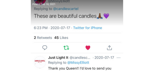 Missy Elliot Shout Out to Candles Cartel