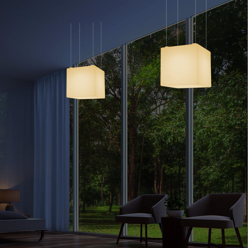 Kubus Plafondlamp, Grote Hanglamp LED, 50 cm, E27, Warm Wit, S Nederland