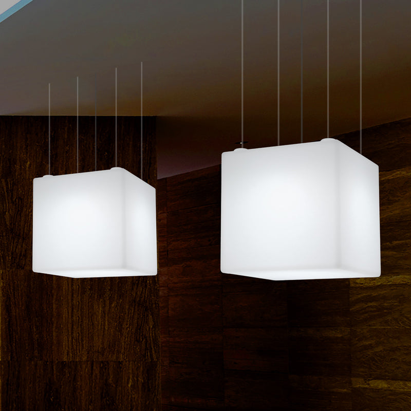 Rechthoekige Hanglamp, 600 mm, E27, Wit, Lamp, Licht, – PK Green Nederland