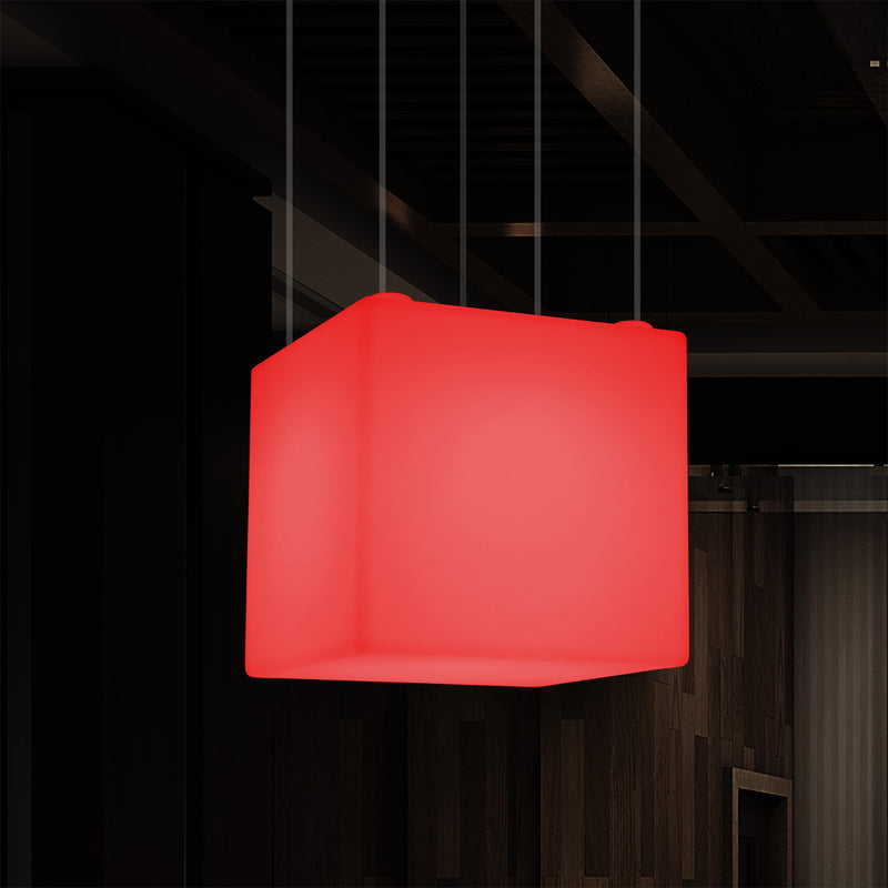rand Reden Wees Kubus Hangend LED Licht, Moderne Hanglamp, 40cm, E27, Kleurveranderend – PK  Green Nederland