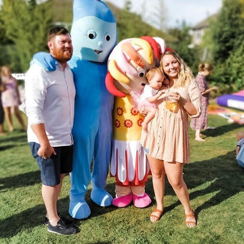 Iggle piggle Upsy Daisy Night Garden Hire Fancy dress mascot hire for parties