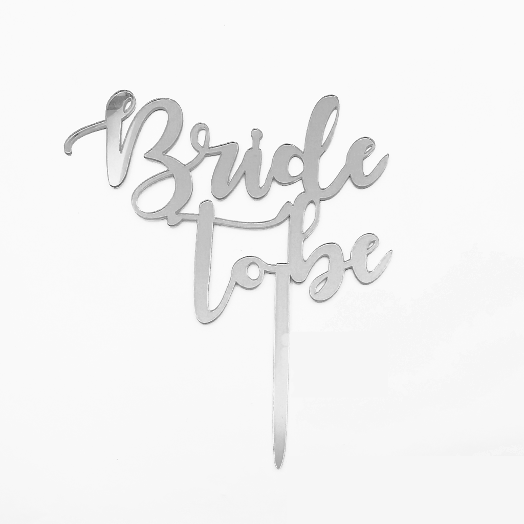 Cake topper Bride to be Argent