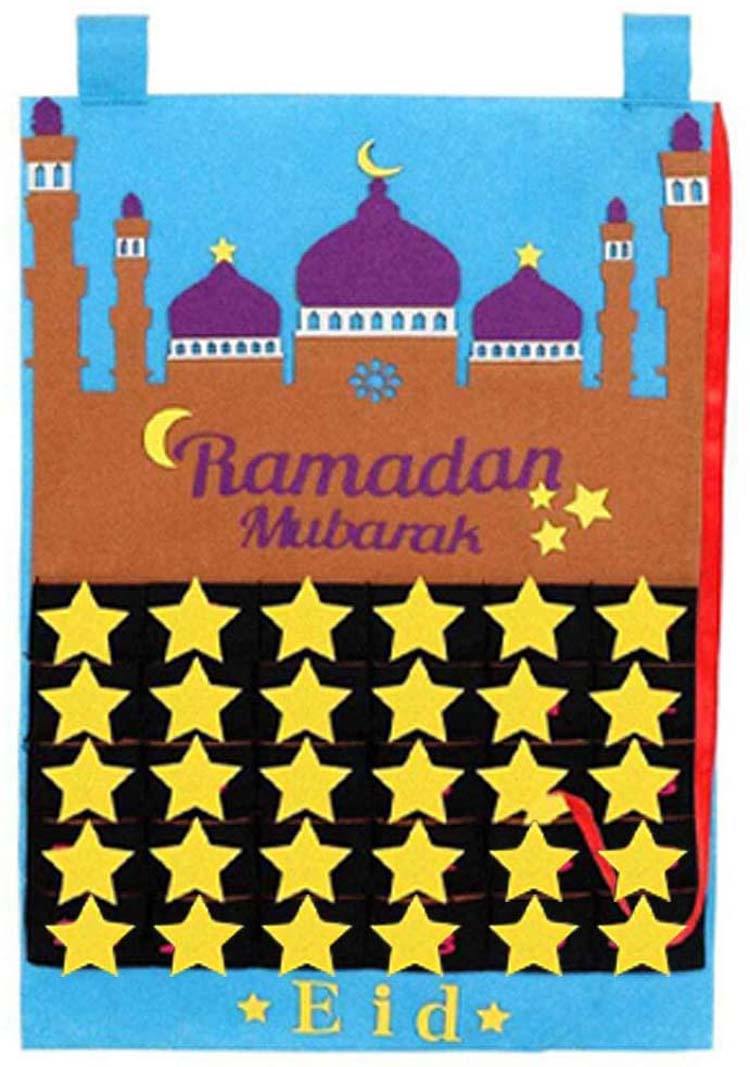 Calendrier Ramadan Kareem Blue 30x43cm géant à petits prix