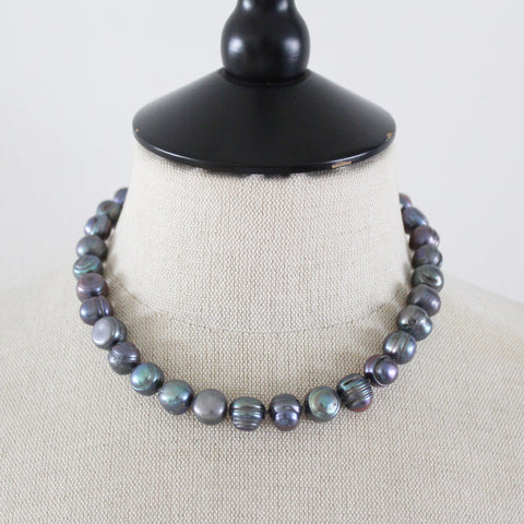 ALLEGRA necklace dark grey Pearl
