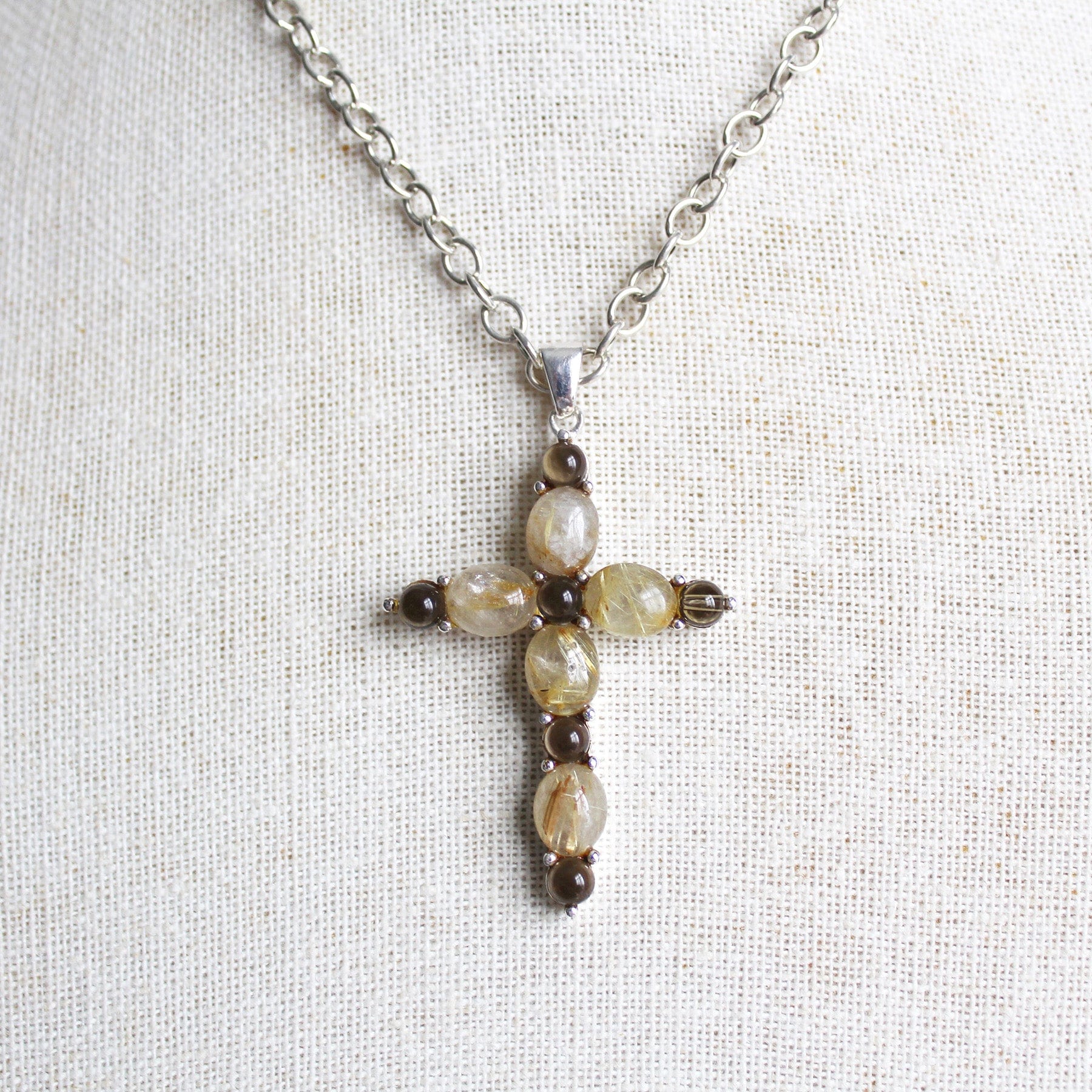 quartz cross necklace