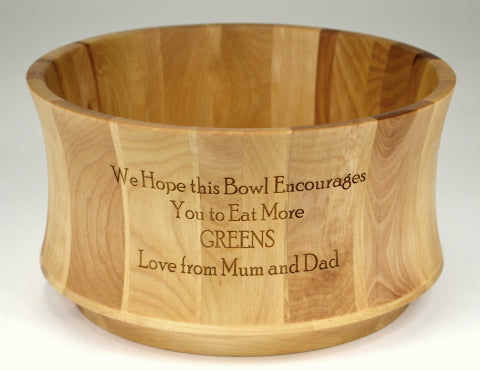 Personalized wooden salad bowl