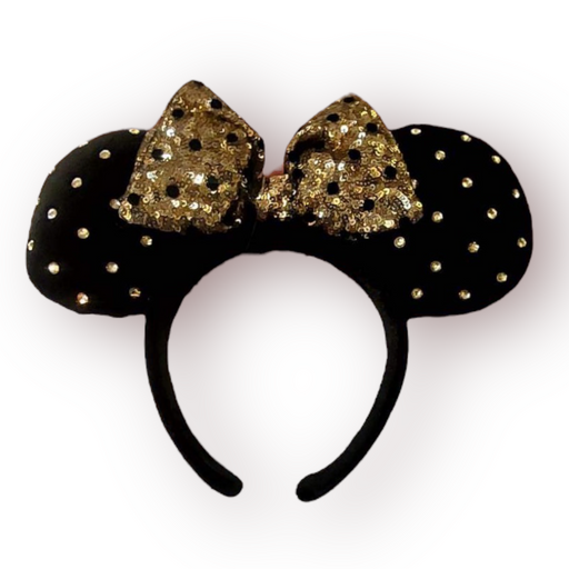 Luv Her Disney Ears - Classic Balck Thick Minnie Ears with Pink Bow - Non Slip Headband - Costume Ears - Hair - Birthday Supply - One Size Fits All