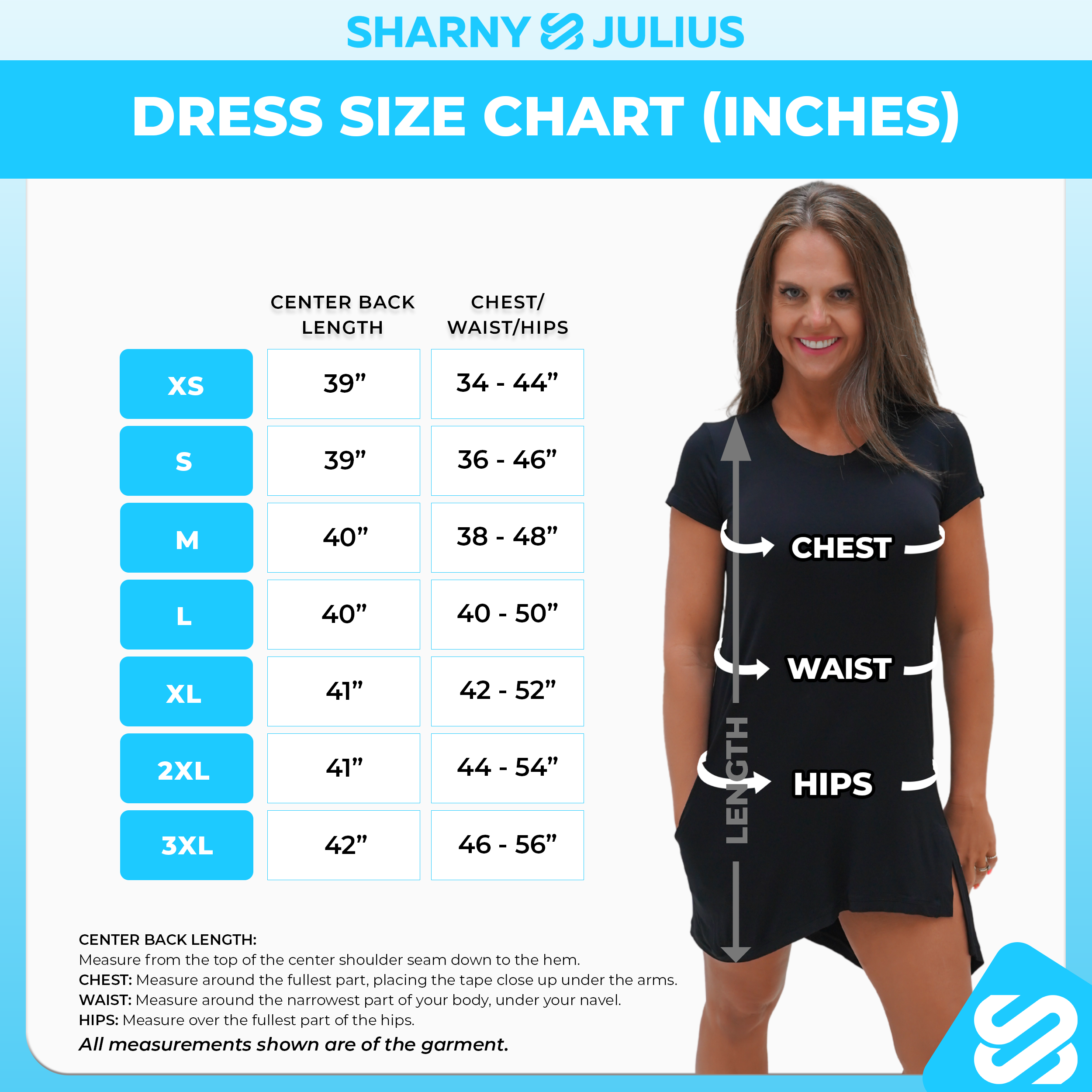 Dress Size Chart (Imperial)