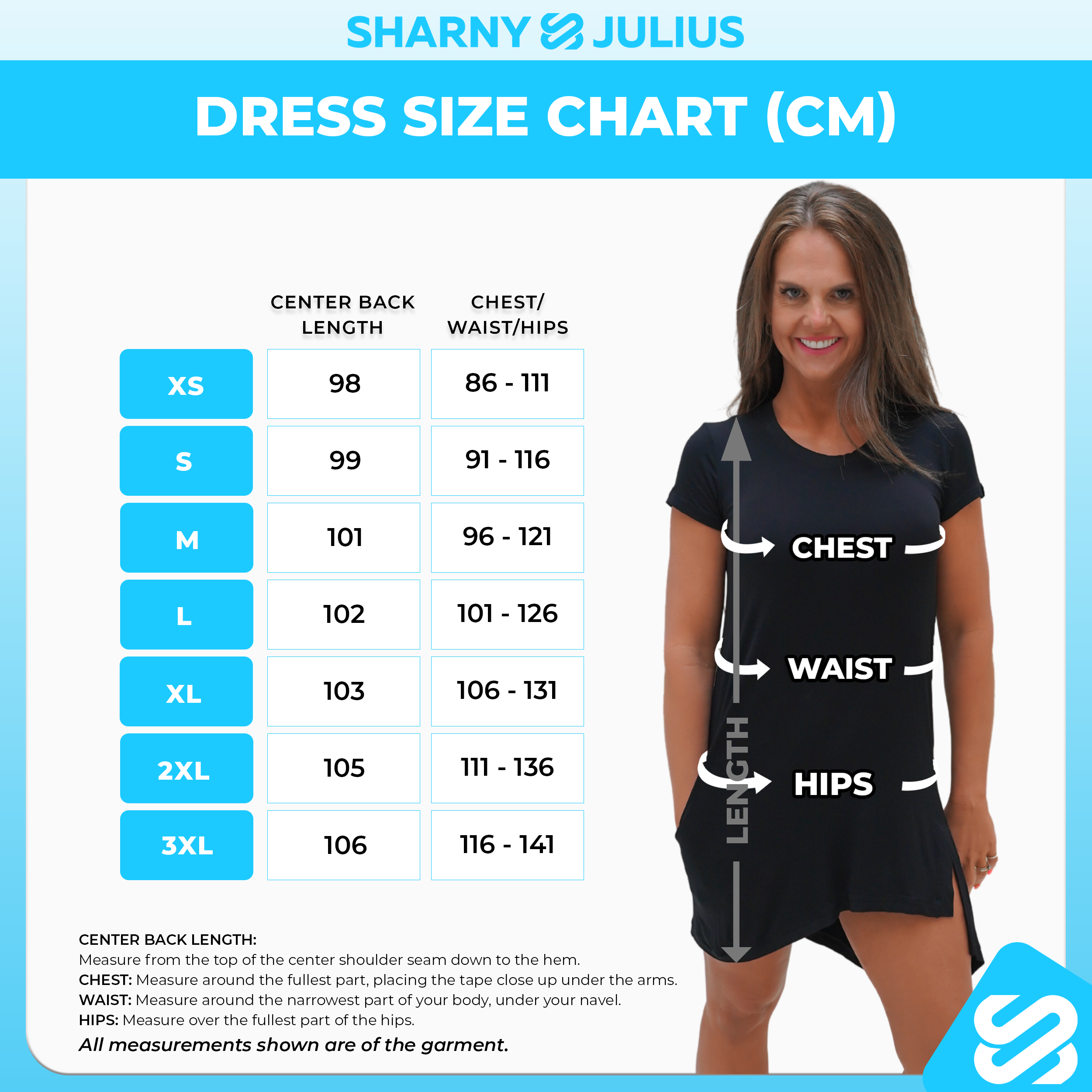 Dress Size Chart (Metric)