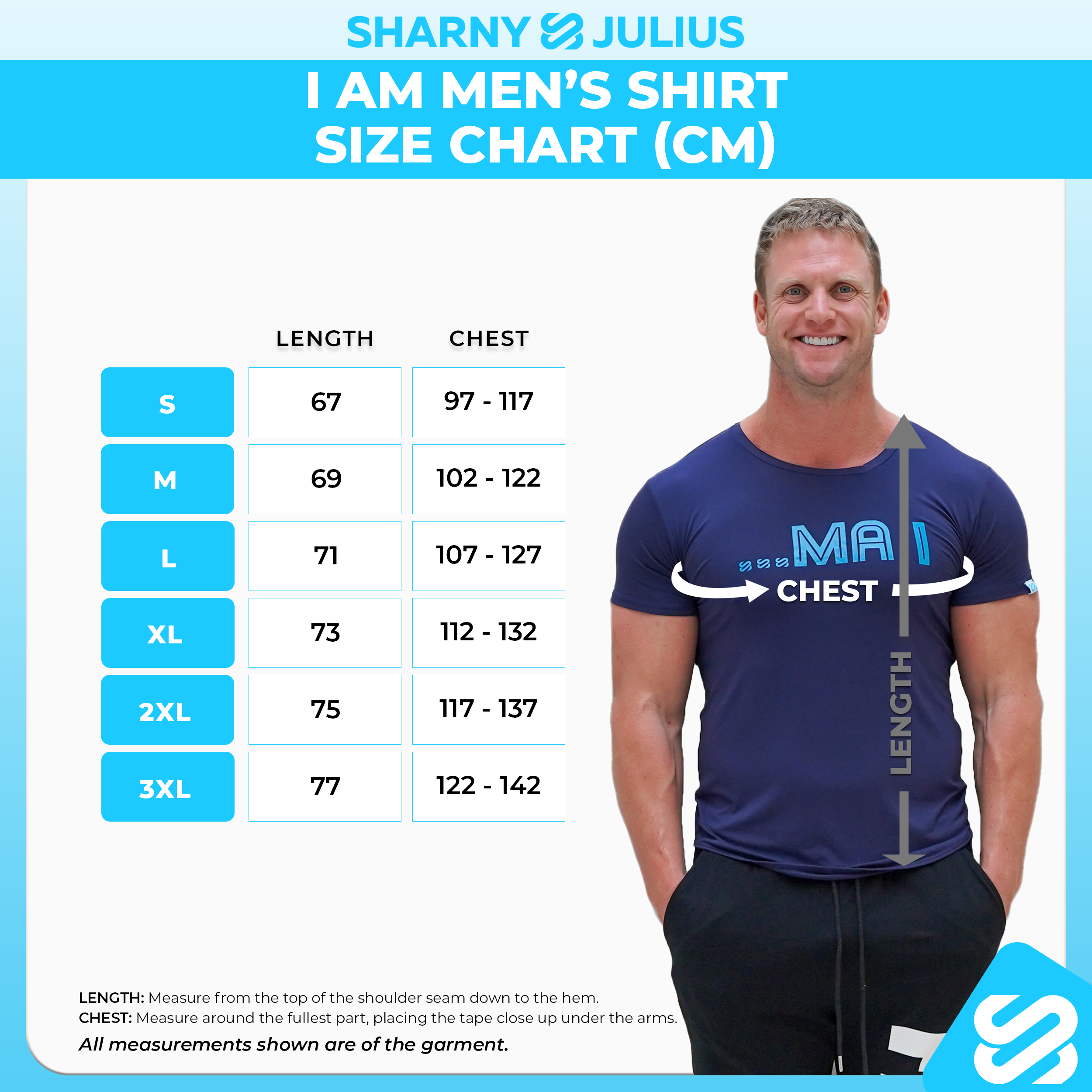 I Am Men's Size Chart (Metric)