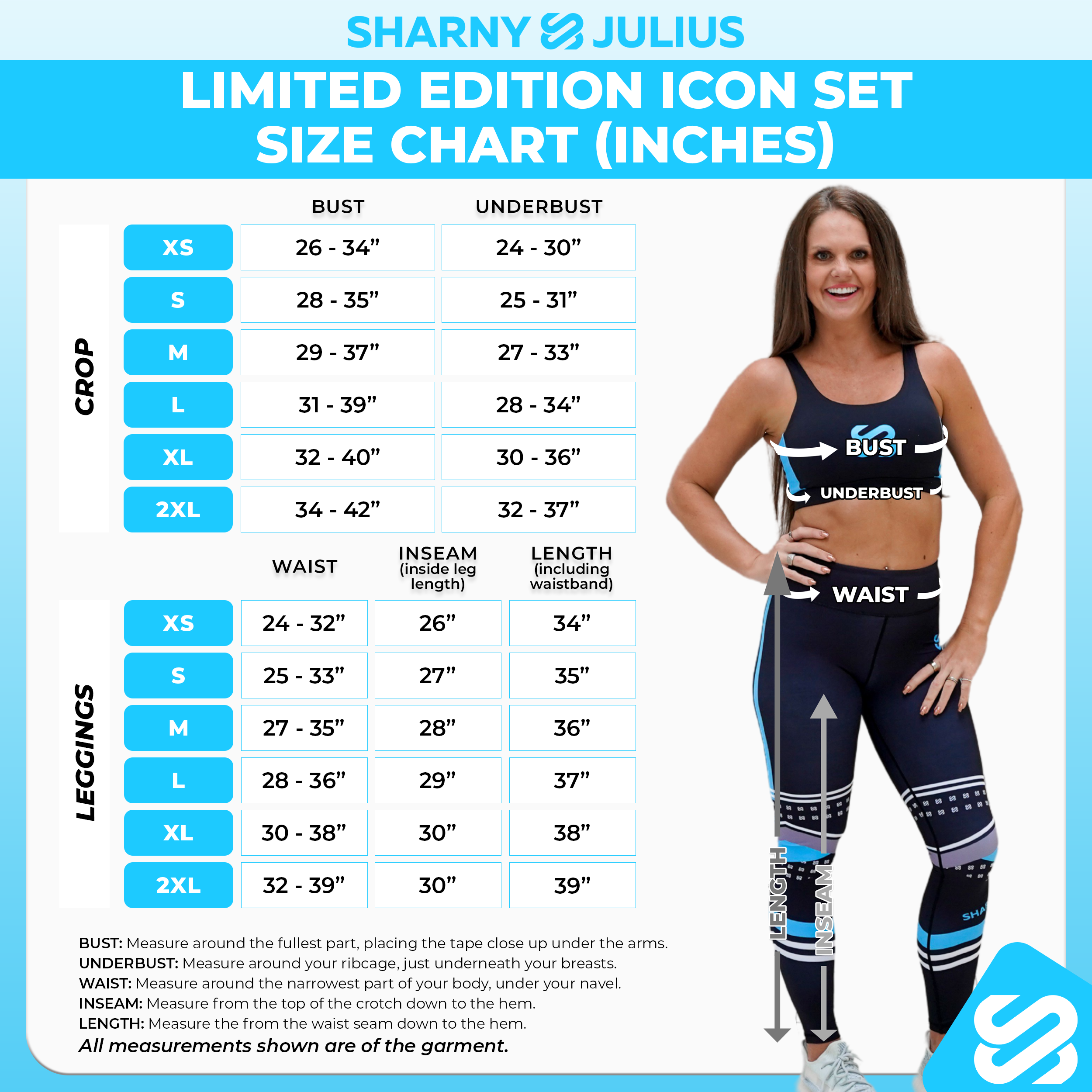 Limited Edition Icon Set Size Chart (Imperial)