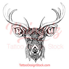 Deer Mandala tattoo design references 