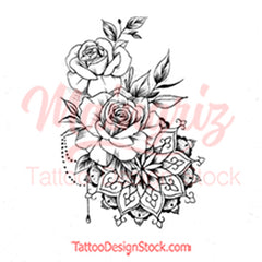 Rose mandala tattoo design digital download – TattooDesignStock