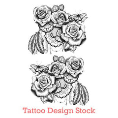 roses and butterflies tattoo designs