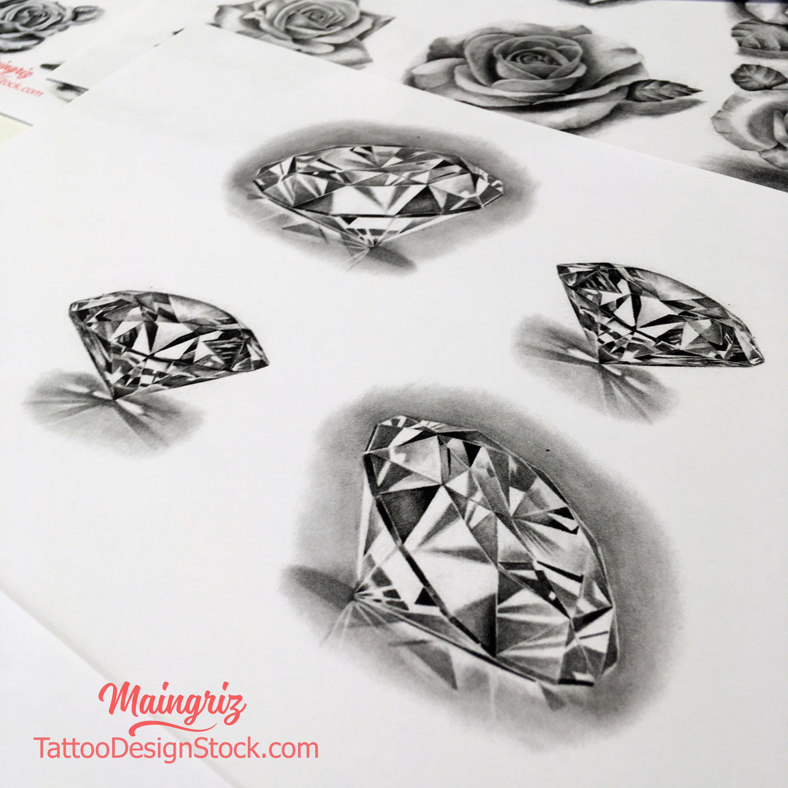 Free Vector  Black and white diamond vector illustration vintage tattoo  studio logo