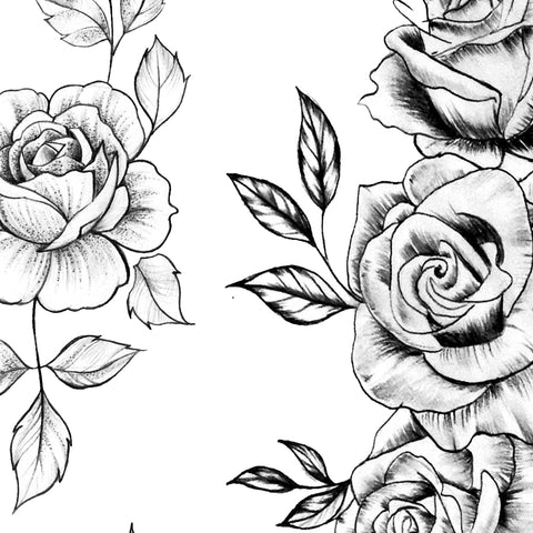 Sexy Roses Line Work Download Tattoo Design 1